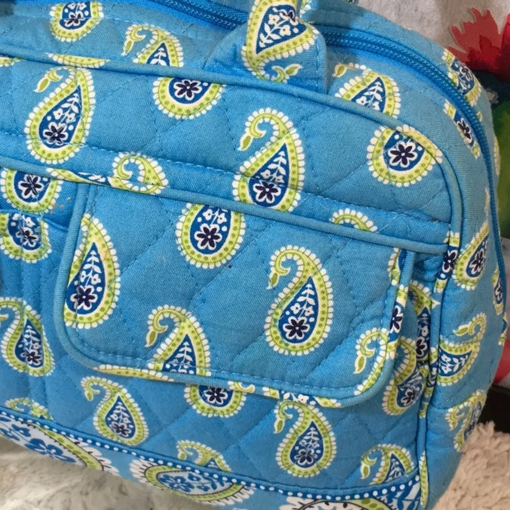Vera Bradley blue paisley small quilted satchel